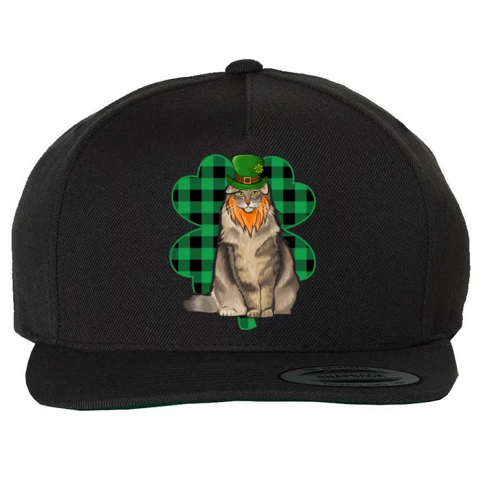 Norwegian Forest Leprechaun St Patricks Day Lucky Clover Gift Wool Snapback Cap