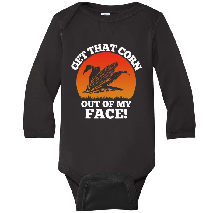 Nacho Funny L.U.C.H.A Libre Wrestling Get That Corn Baby Long Sleeve Bodysuit