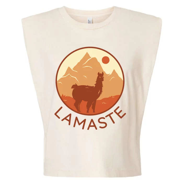 Namaste Funny Llama Yoga Garment-Dyed Women's Muscle Tee