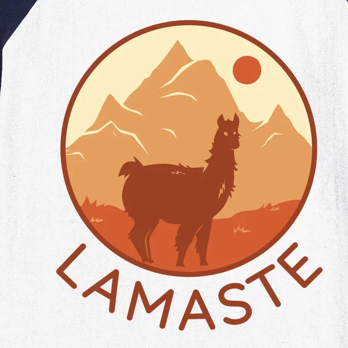 Namaste Funny Llama Yoga Baseball Sleeve Shirt