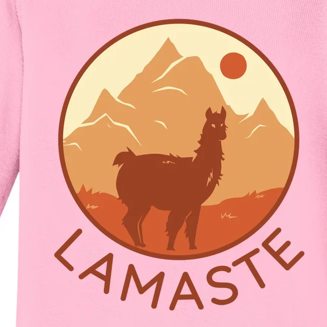 Namaste Funny Llama Yoga Baby Long Sleeve Bodysuit