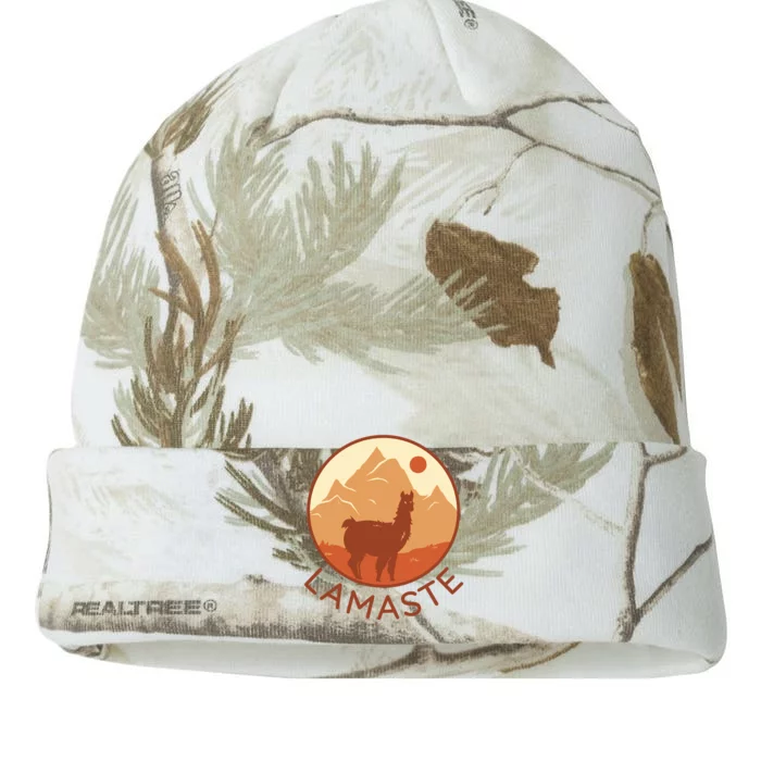 Namaste Funny Llama Yoga Kati - 12in Camo Beanie