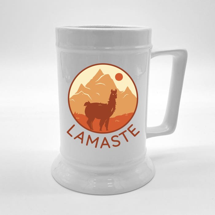 Namaste Funny Llama Yoga Front & Back Beer Stein