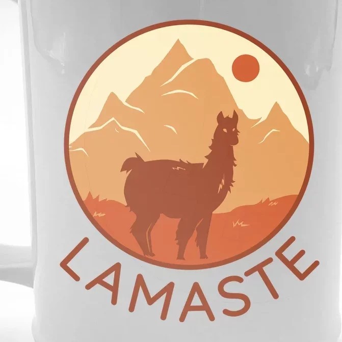 Namaste Funny Llama Yoga Front & Back Beer Stein