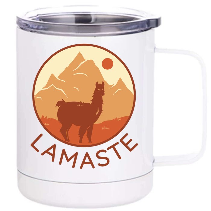 Namaste Funny Llama Yoga Front & Back 12oz Stainless Steel Tumbler Cup