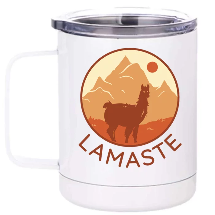 Namaste Funny Llama Yoga Front & Back 12oz Stainless Steel Tumbler Cup