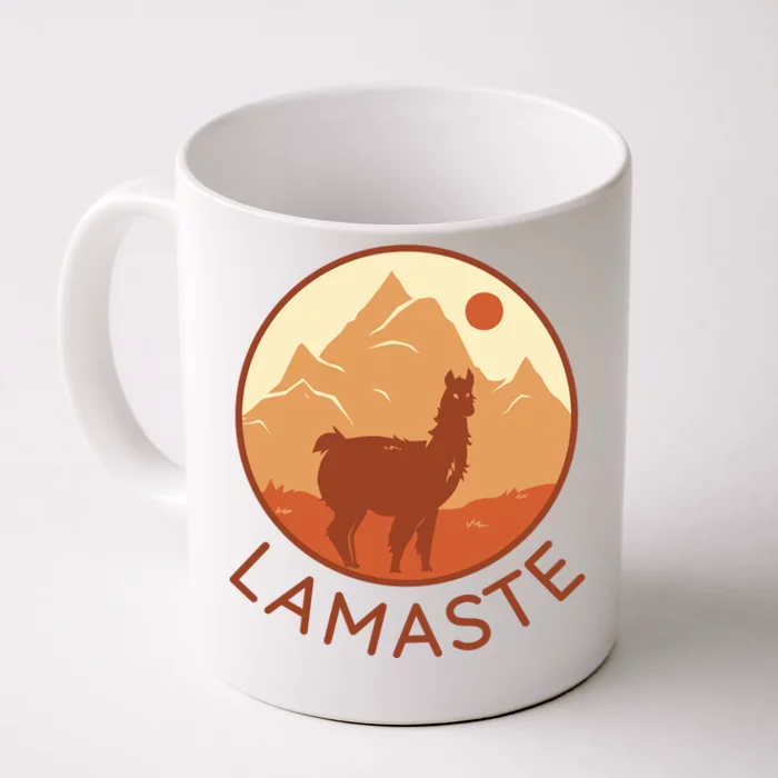 Namaste Funny Llama Yoga Front & Back Coffee Mug