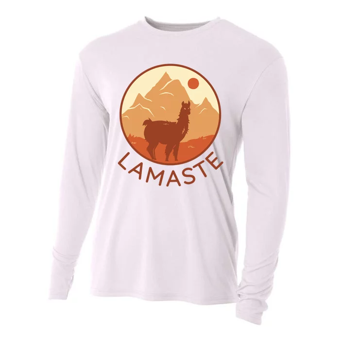 Namaste Funny Llama Yoga Cooling Performance Long Sleeve Crew