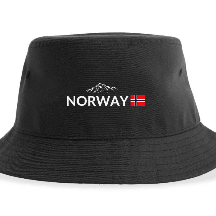 Norway Flag Mountain Outdoor Trip In Norway Sustainable Bucket Hat