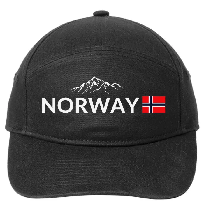 Norway Flag Mountain Outdoor Trip In Norway 7-Panel Snapback Hat