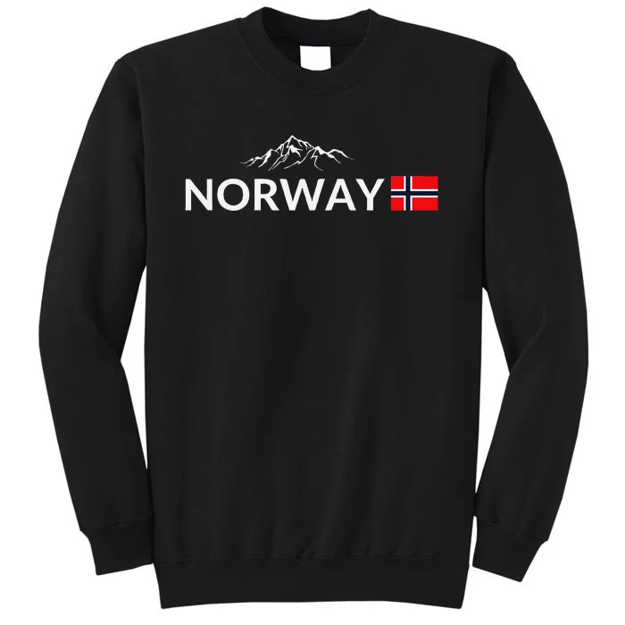 Norway Flag Mountain Outdoor Trip In Norway Tall Sweatshirt