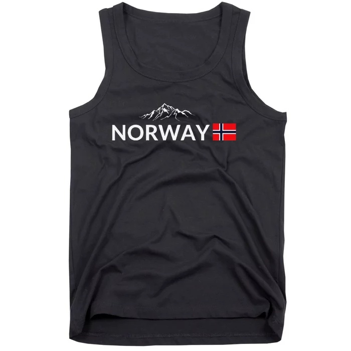 Norway Flag Mountain Outdoor Trip In Norway Tank Top