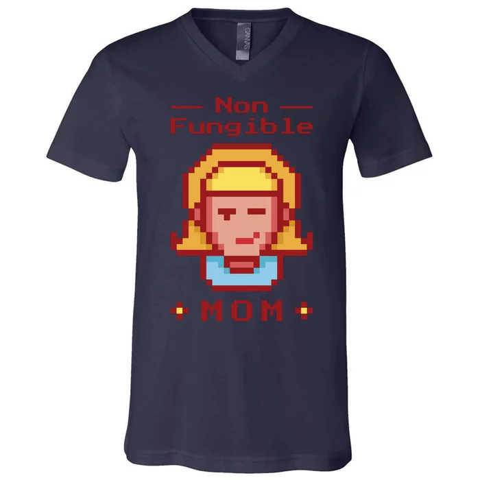 Non Fungible Mom NFT V-Neck T-Shirt