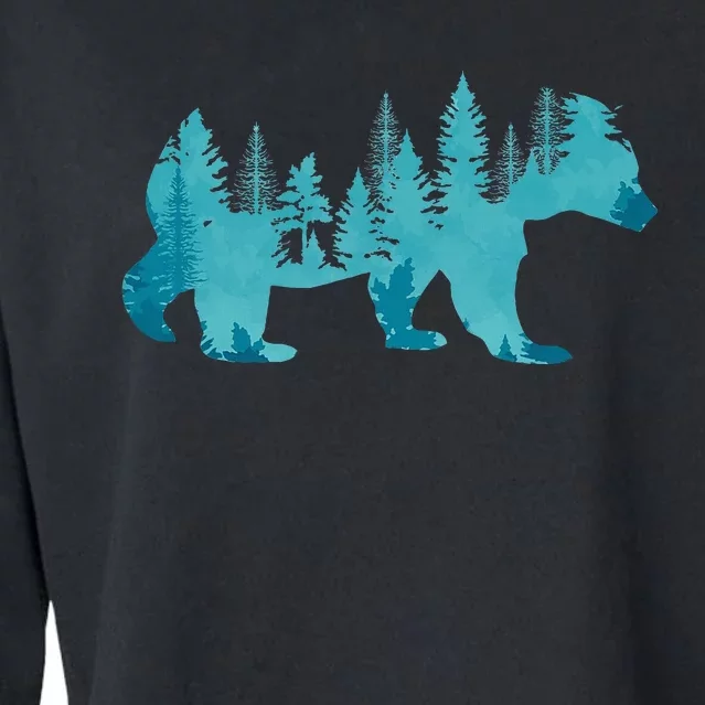 Nature Forest Mountains Trees Wildlife Animal Brown Bear Cropped Pullover Crew