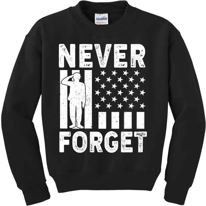 Never Forget Memorial Day T Kids Sweatshirt