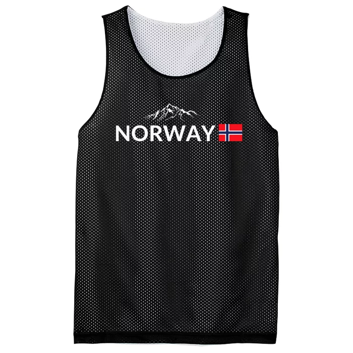 Norway Flag Mountain Outdoor Trip In Norway Mesh Reversible Basketball Jersey Tank