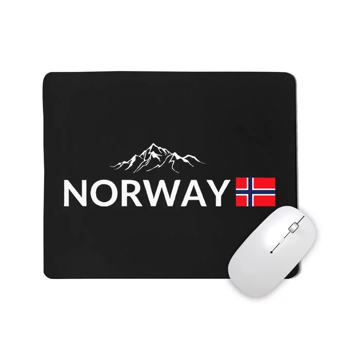 Norway Flag Mountain Outdoor Trip In Norway Mousepad