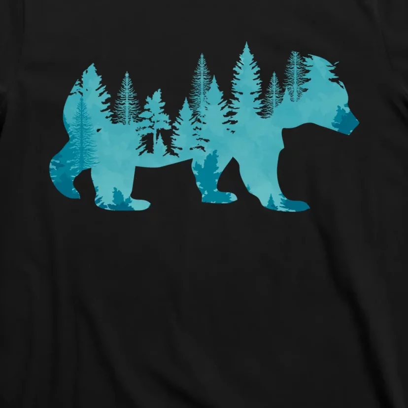 Nature Forest Mountains Trees Wildlife Animal Brown Bear T-Shirt