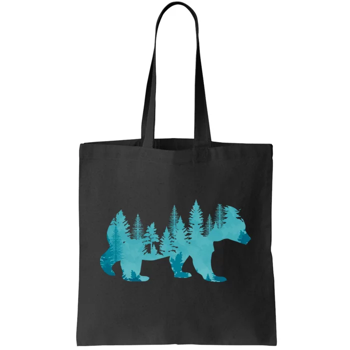 Nature Forest Mountains Trees Wildlife Animal Brown Bear Tote Bag