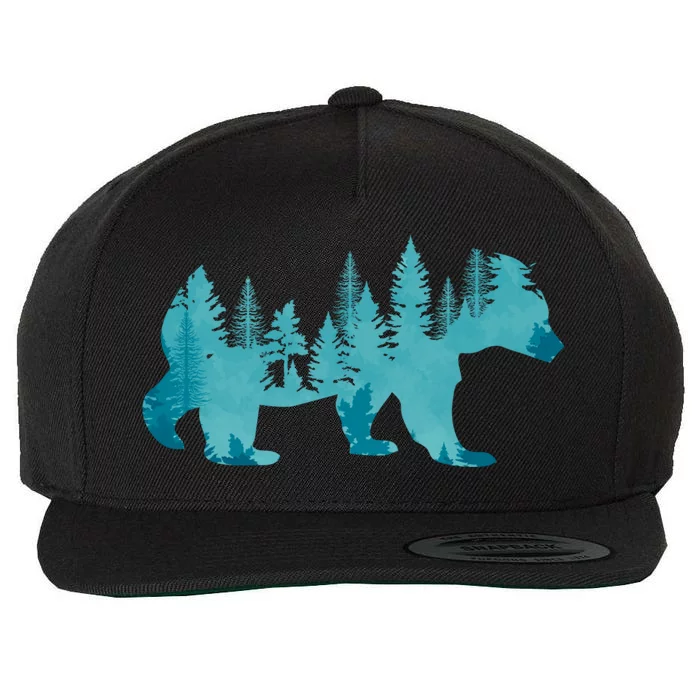 Nature Forest Mountains Trees Wildlife Animal Brown Bear Wool Snapback Cap