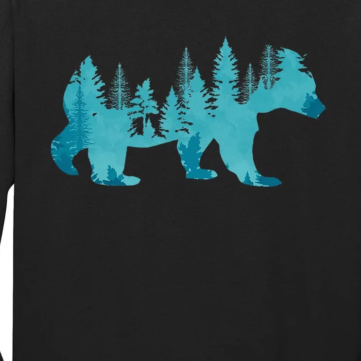 Nature Forest Mountains Trees Wildlife Animal Brown Bear Tall Long Sleeve T-Shirt