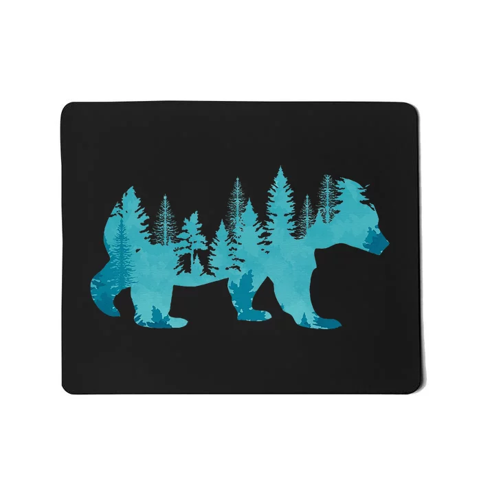 Nature Forest Mountains Trees Wildlife Animal Brown Bear Mousepad