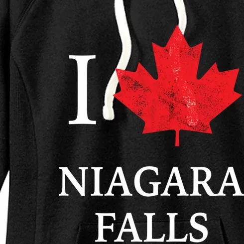 Niagara Falls Meaningful Gift Red Maple Leaf Canada Gift Women's Fleece Hoodie