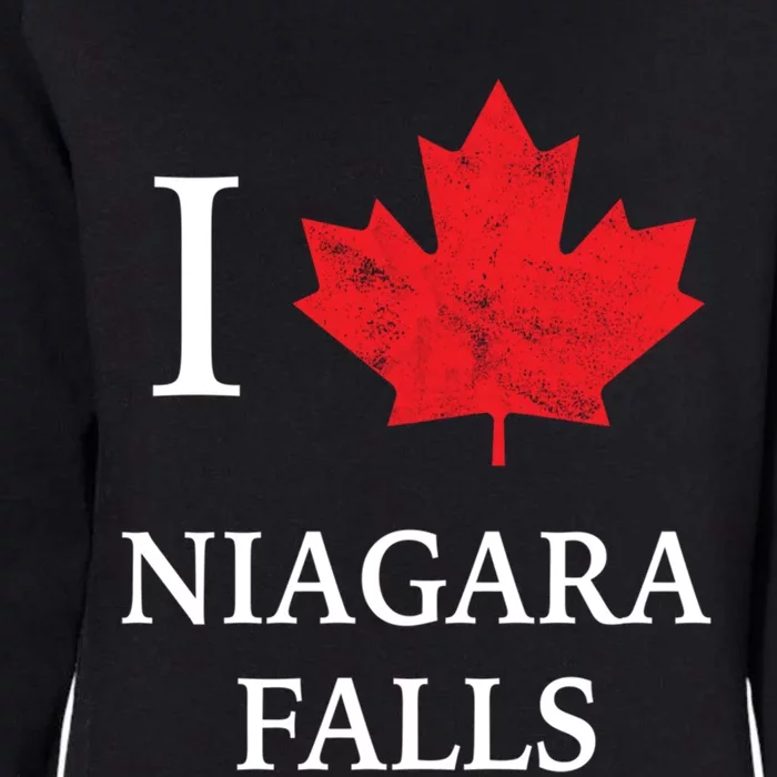 Niagara Falls Meaningful Gift Red Maple Leaf Canada Gift Womens California Wash Sweatshirt