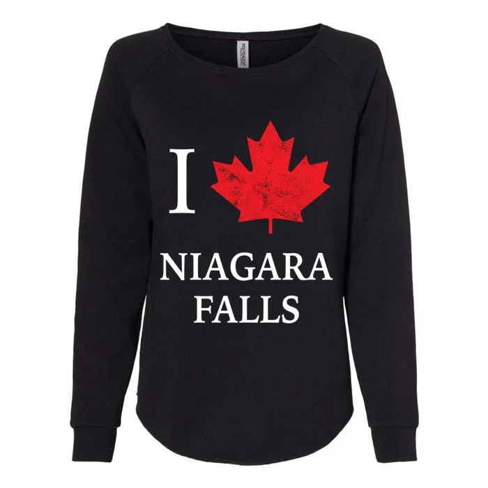 Niagara Falls Meaningful Gift Red Maple Leaf Canada Gift Womens California Wash Sweatshirt