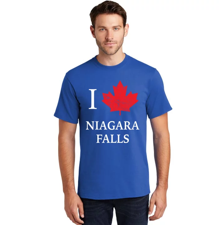 Niagara Falls Meaningful Gift Red Maple Leaf Canada Gift Tall T-Shirt