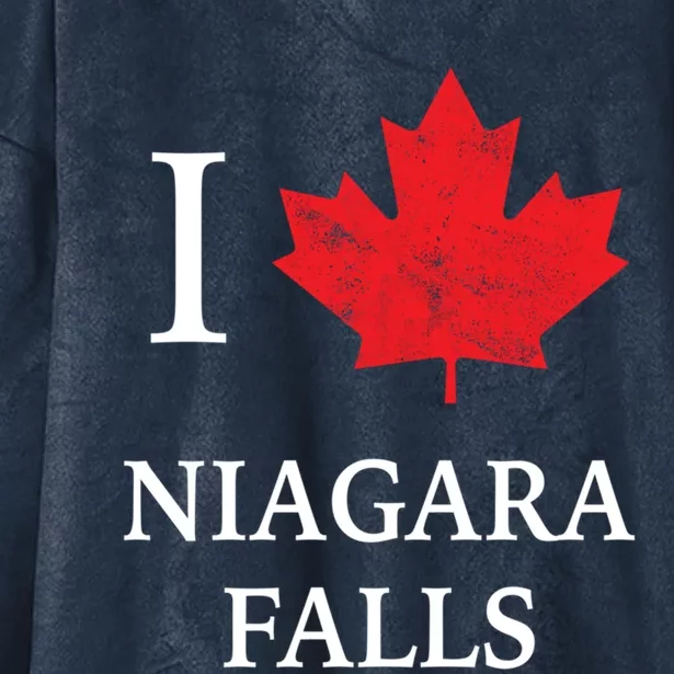 Niagara Falls Meaningful Gift Red Maple Leaf Canada Gift Hooded Wearable Blanket