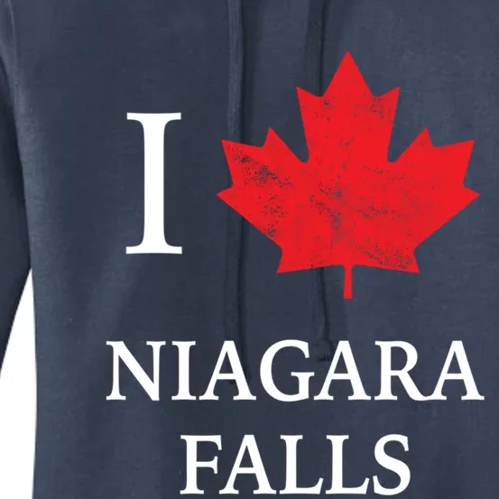 Niagara Falls Meaningful Gift Red Maple Leaf Canada Gift Women's Pullover Hoodie