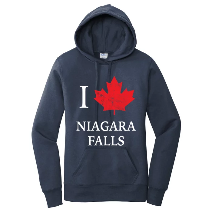 Niagara Falls Meaningful Gift Red Maple Leaf Canada Gift Women's Pullover Hoodie