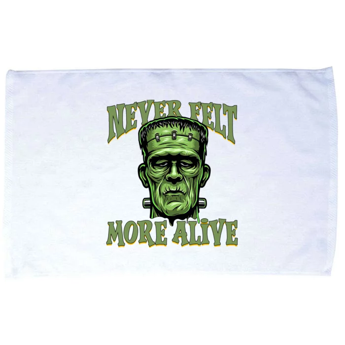 Never Felt More Alive Franken Stein Halloween Microfiber Hand Towel