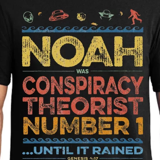 Noah's Flood Meme Conspiracy Theorist Bible UFO Yeti Bigfoot Pajama Set