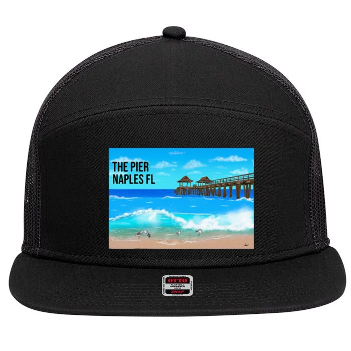 Naples Florida 7 Panel Mesh Trucker Snapback Hat