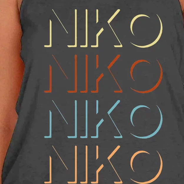 Niko First Name My Personalized Named Women's Knotted Racerback Tank