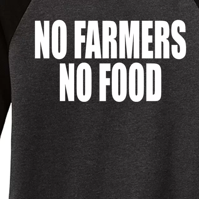 No Farmers No Food Women's Tri-Blend 3/4-Sleeve Raglan Shirt