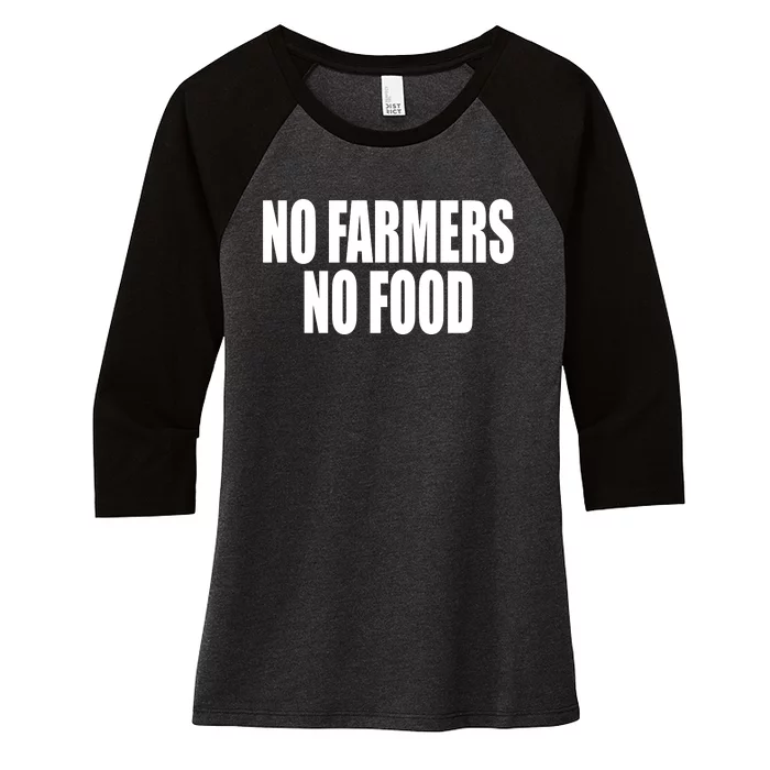 No Farmers No Food Women's Tri-Blend 3/4-Sleeve Raglan Shirt