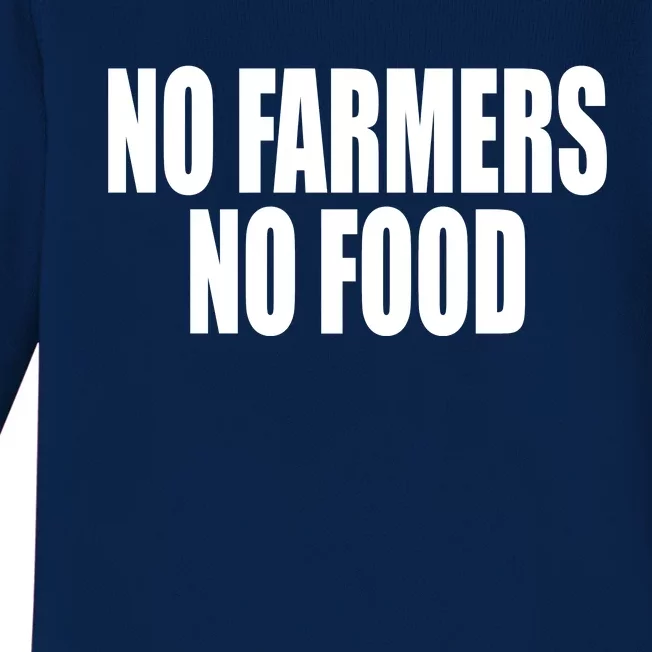 No Farmers No Food Baby Long Sleeve Bodysuit