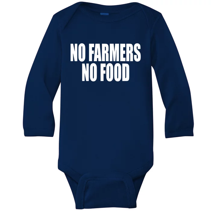 No Farmers No Food Baby Long Sleeve Bodysuit