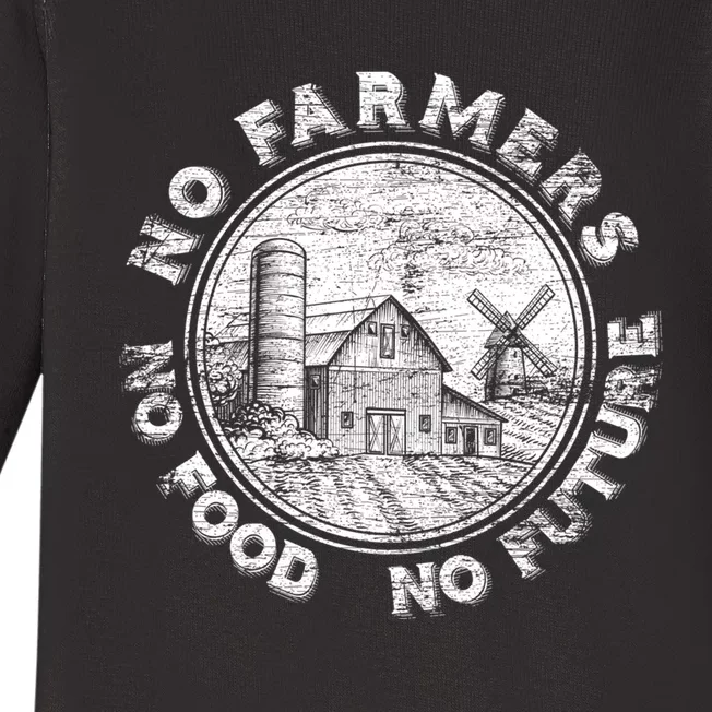 No Farmers No Food No Future Great Gift Baby Long Sleeve Bodysuit