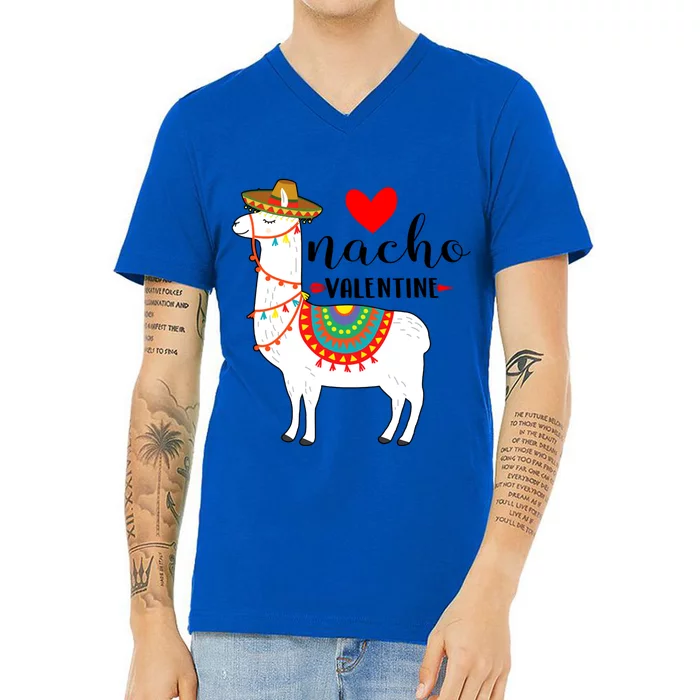 Nn Funny Nacho Valentines Day Costume Llama Lover Gift Meaningful Gift V-Neck T-Shirt