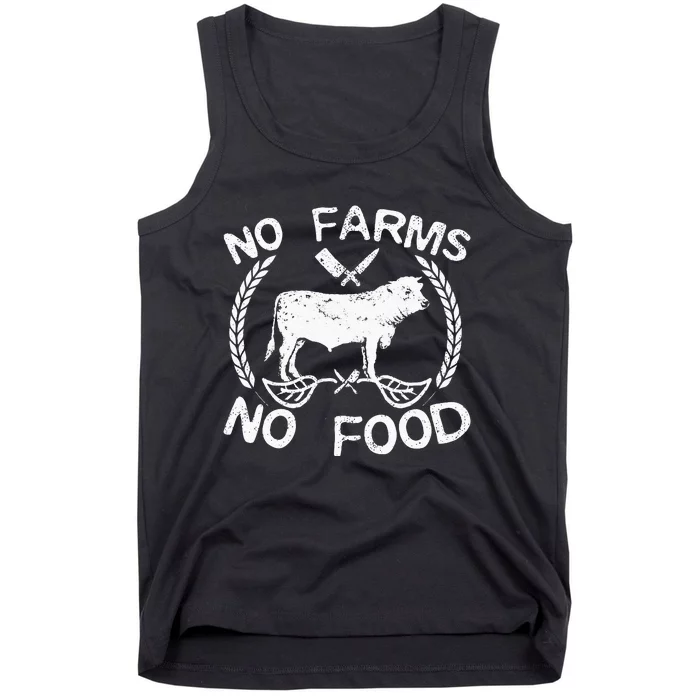 No Farms No Food Cow Livestock Farmer Gift Tank Top