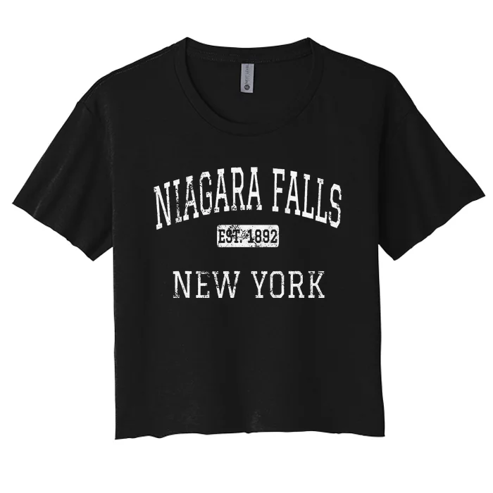 Niagara Falls New York NY Vintage Women's Crop Top Tee