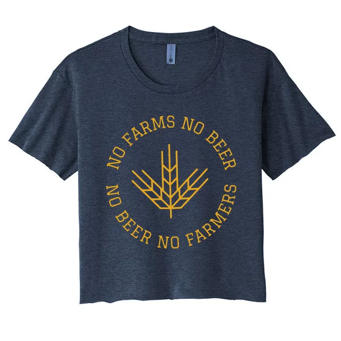 No Farms No Beer No Farmers Support Local Farm Bartender Women's Crop Top Tee