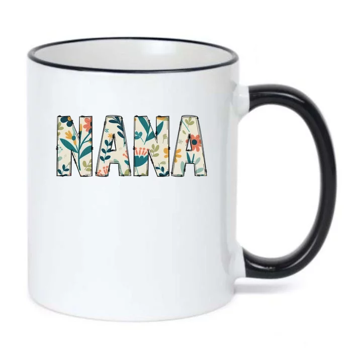 Nana Floral Black Color Changing Mug