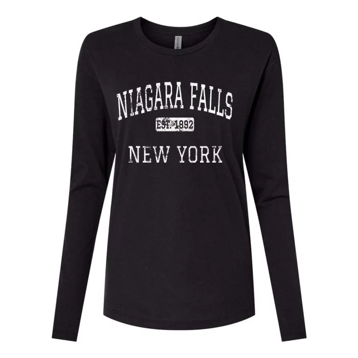 Niagara Falls New York NY Vintage Womens Cotton Relaxed Long Sleeve T-Shirt