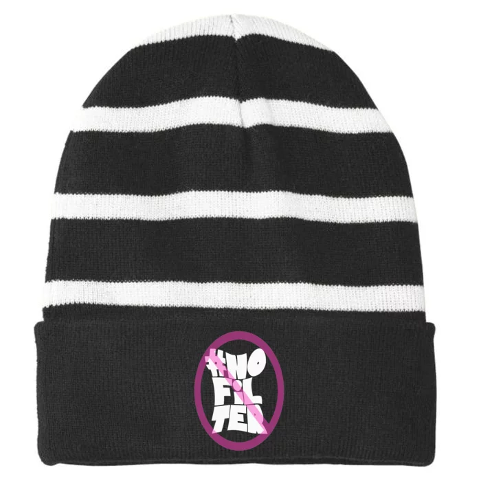 No Filter Striped Beanie with Solid Band