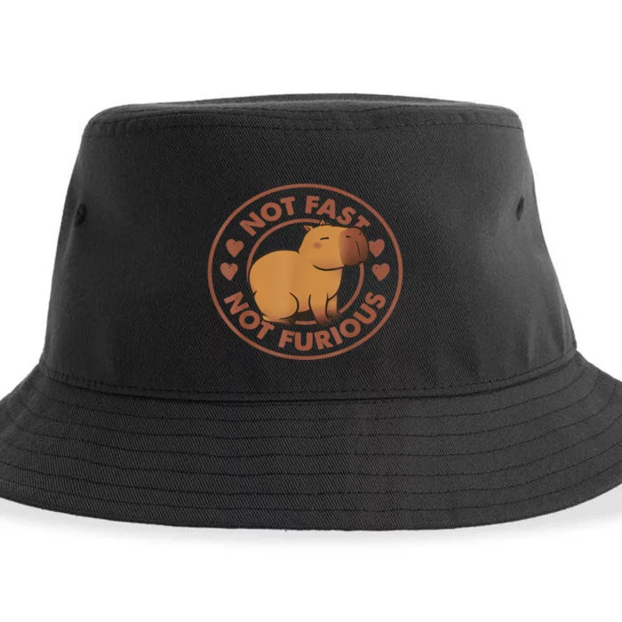 Not Fast Not Furious Capybara Sustainable Bucket Hat